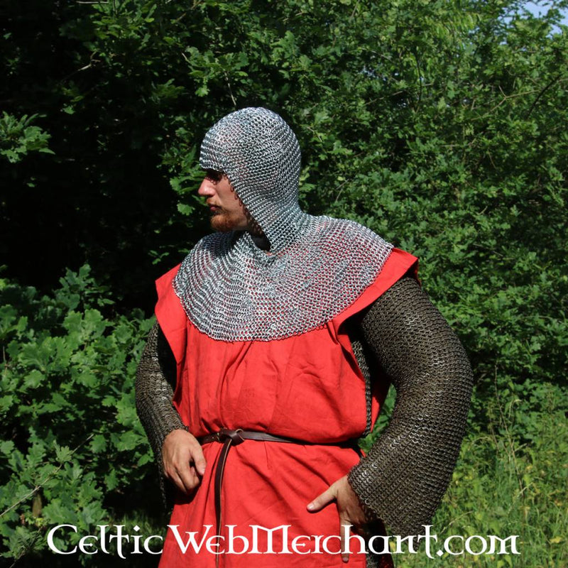 Chainmail coif, mild steel, butted, 8 mm