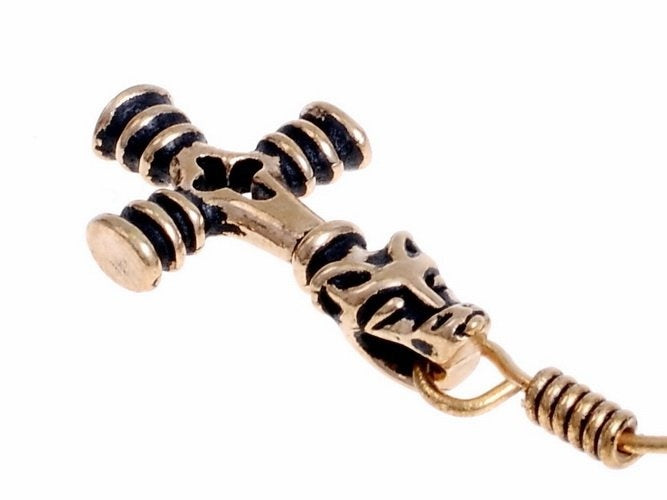 Örhängen Isländska Tors hammare, brons 