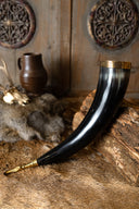 Drinkhoorn Odin met leren houder, 300-500 ml