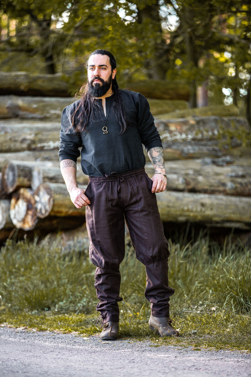 Vikingbroek Jorvik, bruin, wolmix