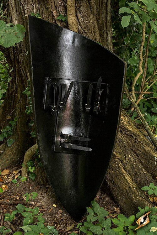 GN bouclier elfique rouge-blanc, 120 x 55 cm 