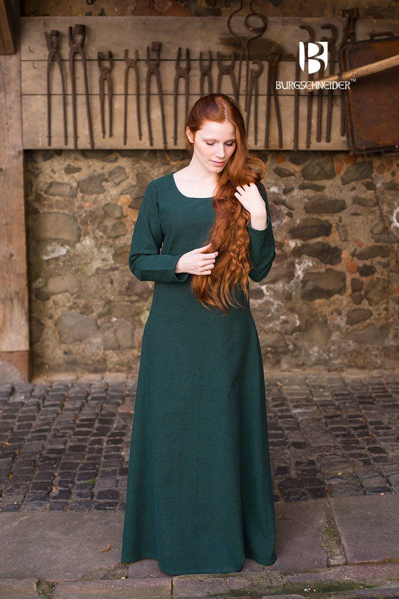 Middeleeuwse jurk Freya (diepgroen)