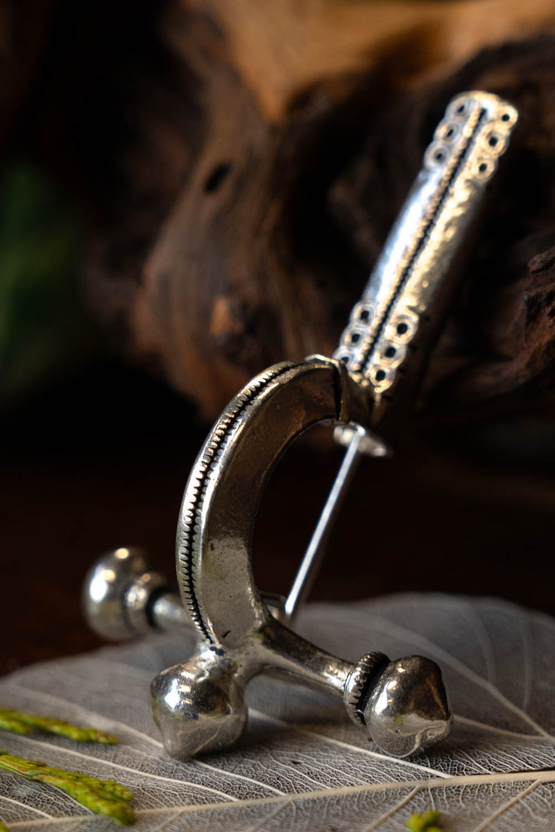 Romeinse kruisboogfibula, verzilverd brons