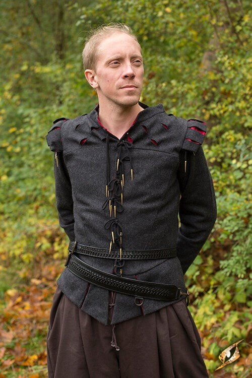 Gevlochten zwaardriem, zwart