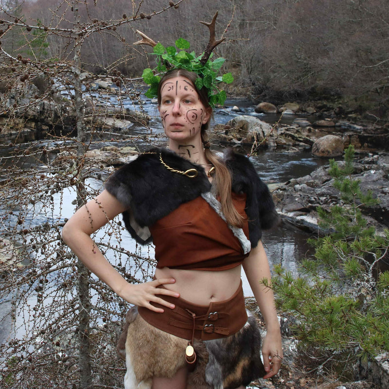 Karya pels nederdel, brun