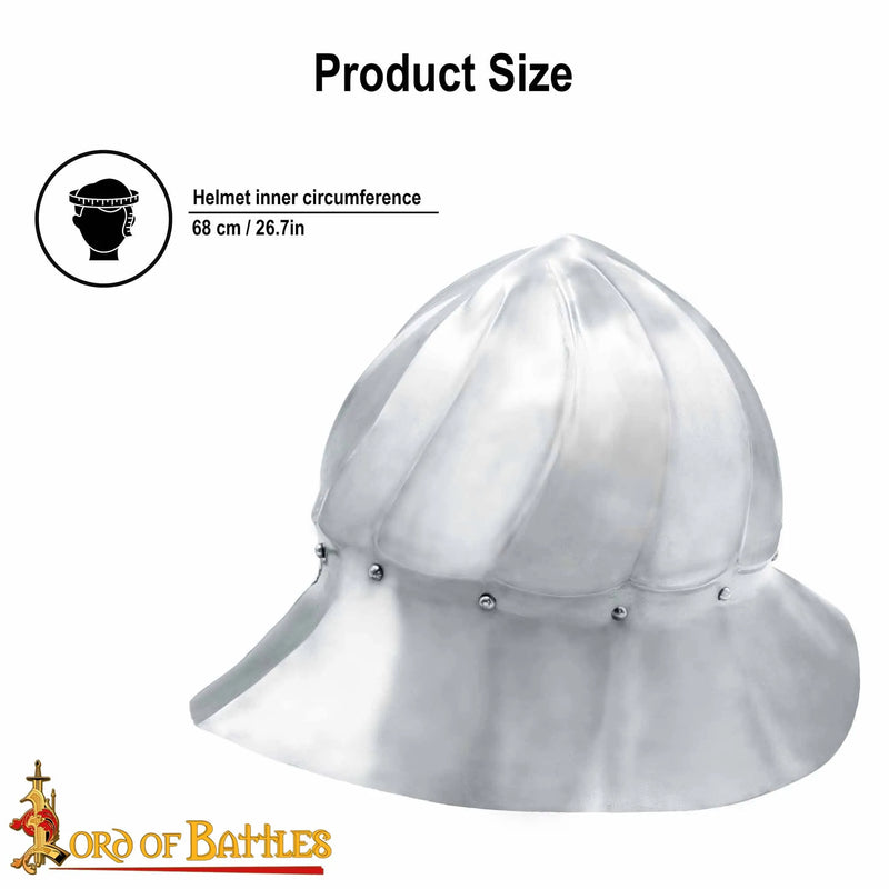 15:e århundradets burgundiska järnhatt, 1,6 mm 