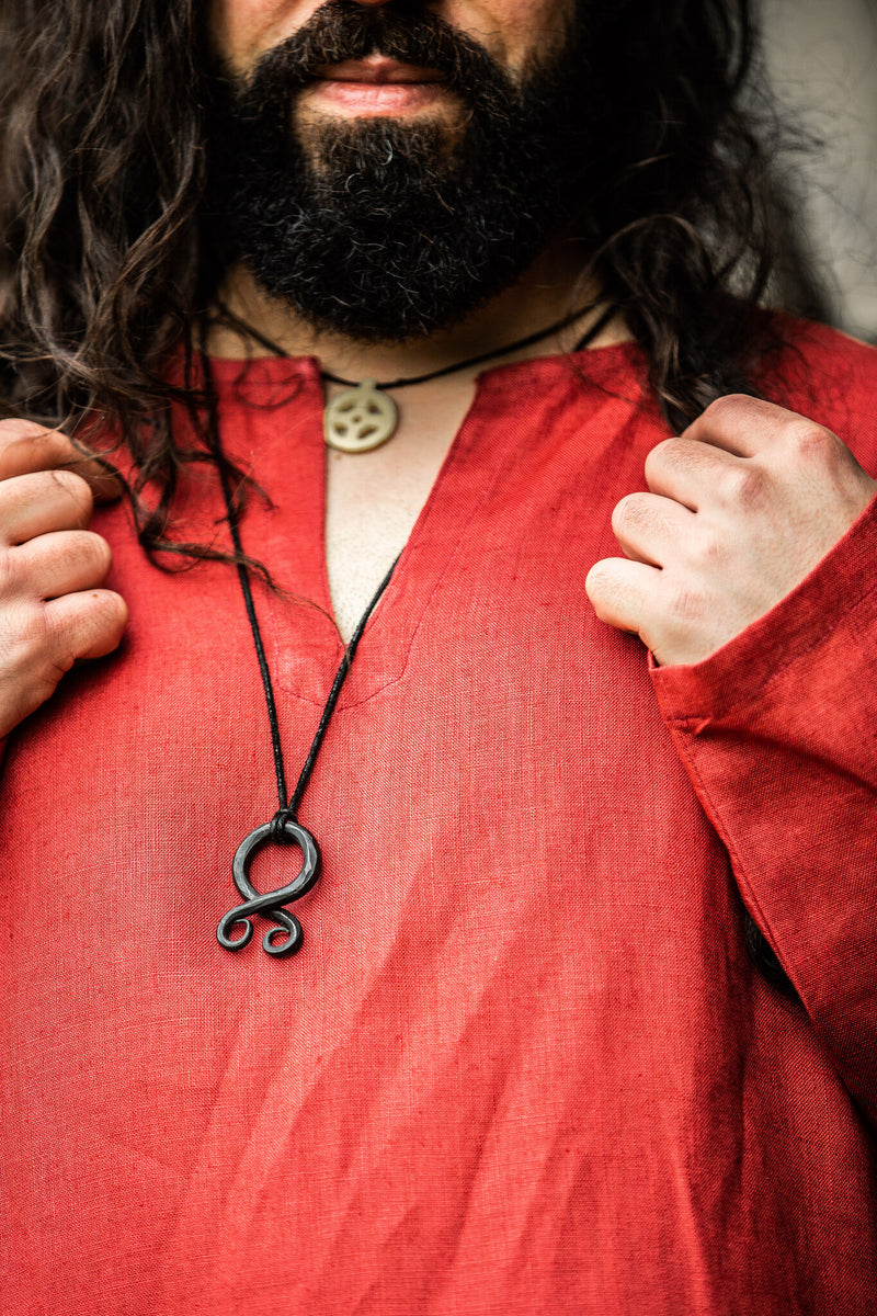 Wikinger -Tunika -Halvar -Leinen, rot