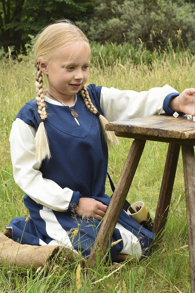 Pigekjole Birka, blå-naturlig 