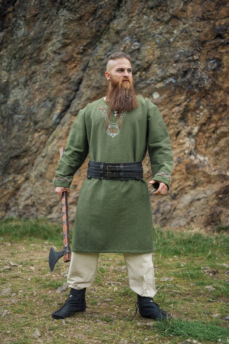 Viking Tunic Wolf Fenrir, Green