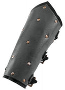 Leather bracers, underarm guards with rivets, black