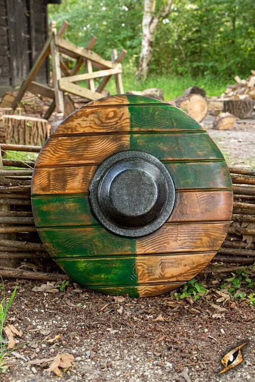 LARP rondschild, groen-hout 70 cm