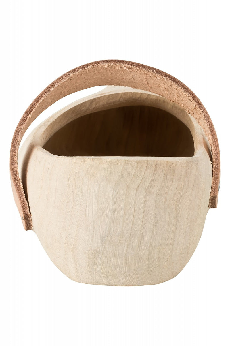 Träskor med läderrem 