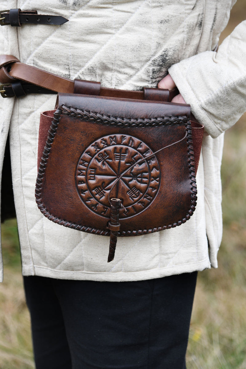 Leren tas met Vegvisir