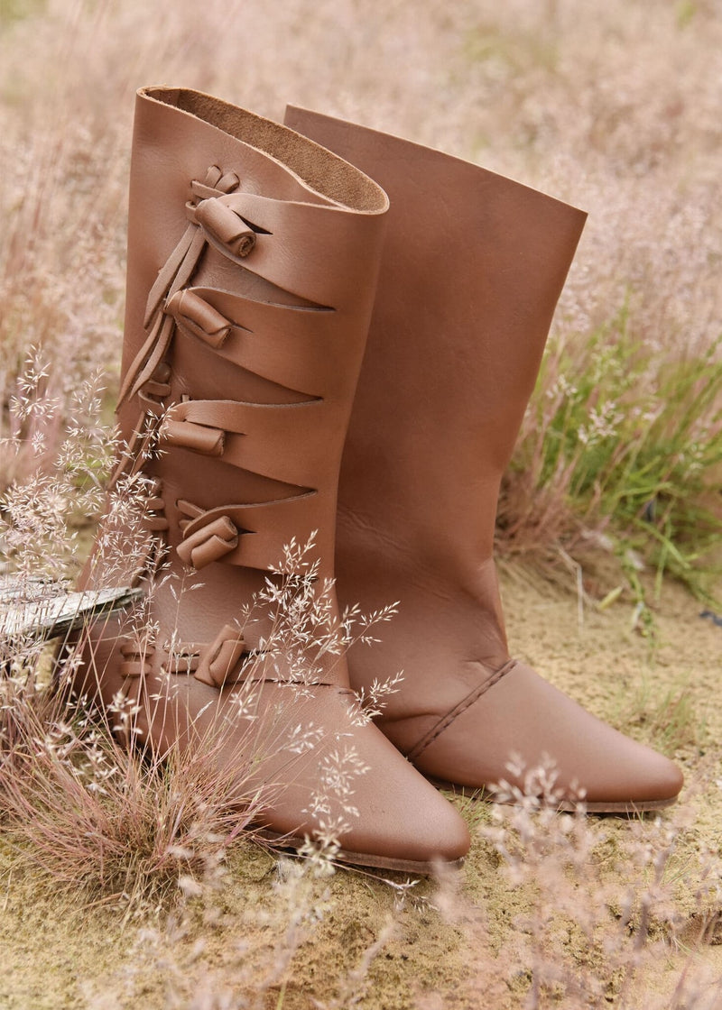 Viking laarzen met knopen, bruin