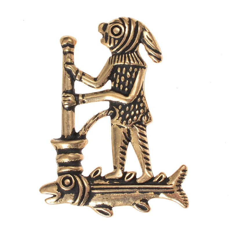 Middeleeuwse badge apendokter, verzilverd brons