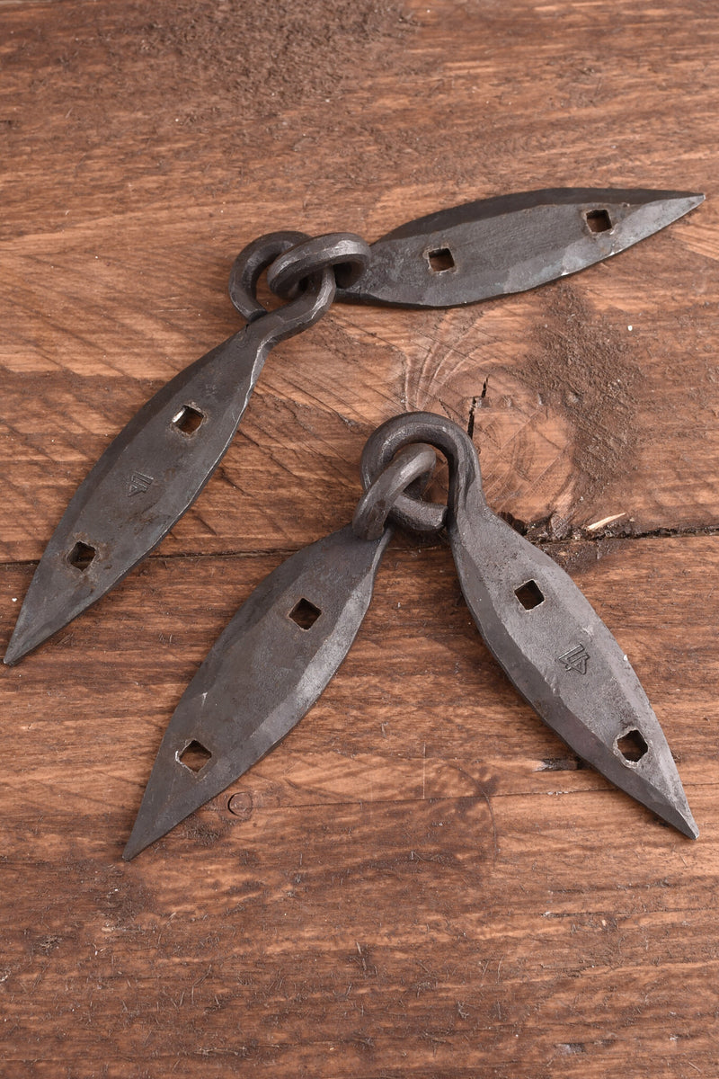 Handgesmeed Viking kistbeslaag, paar (18 cm)