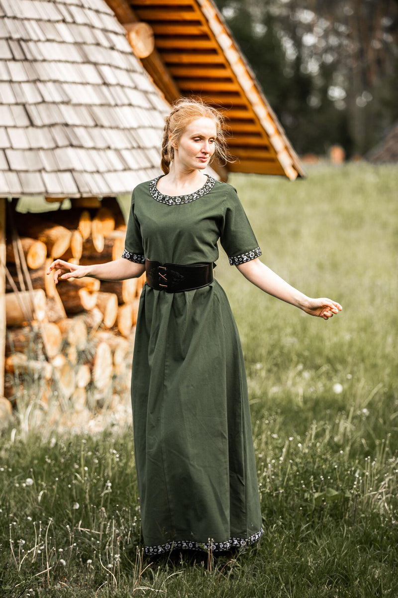 Middelalderlige kjole Ennlin, grøn 