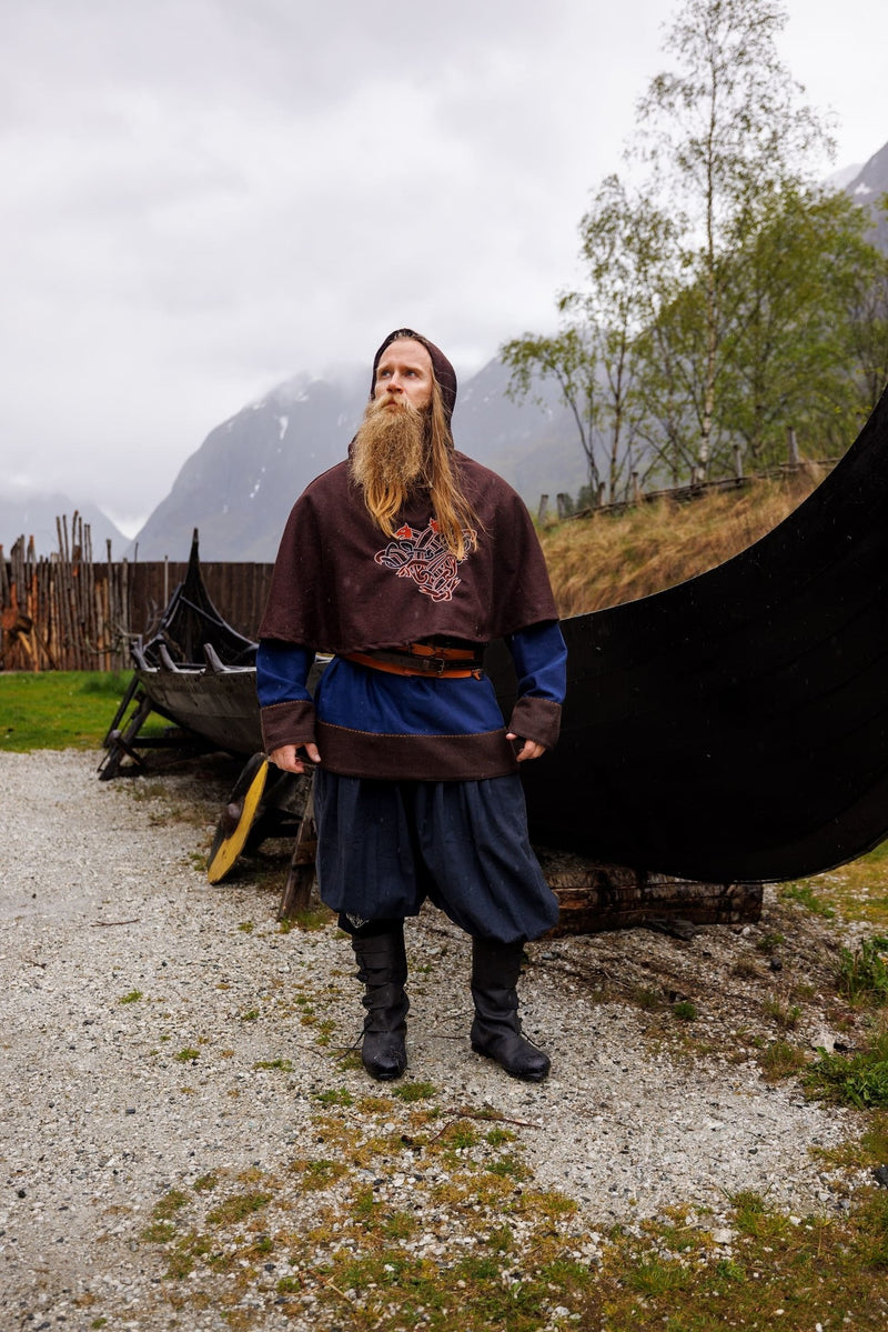 Viking chaperon Bjomolf, mélange de laine, brun 