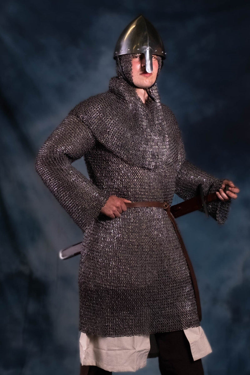 Ringbrynje, blandet, flade ringe, runde nitter 8 mm 