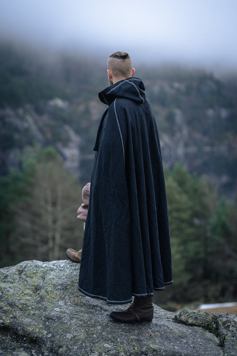 Mantel Valdemar, zwart, wolmix