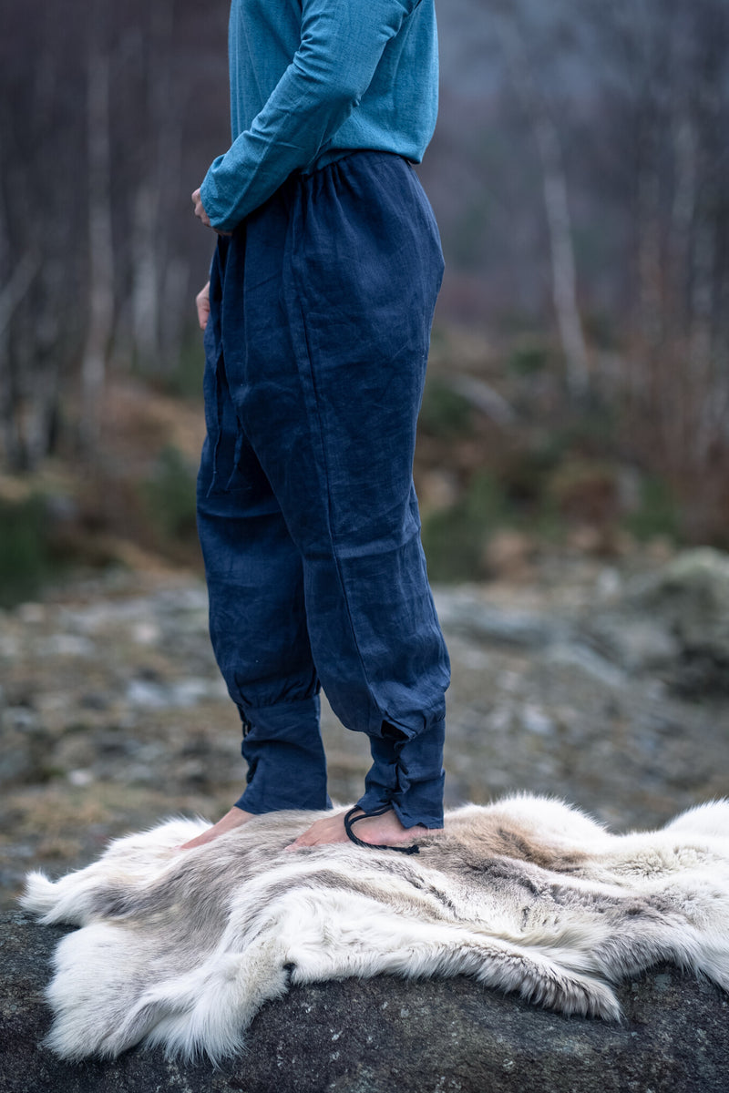 Linnen Vikingbroek Odin, blauw