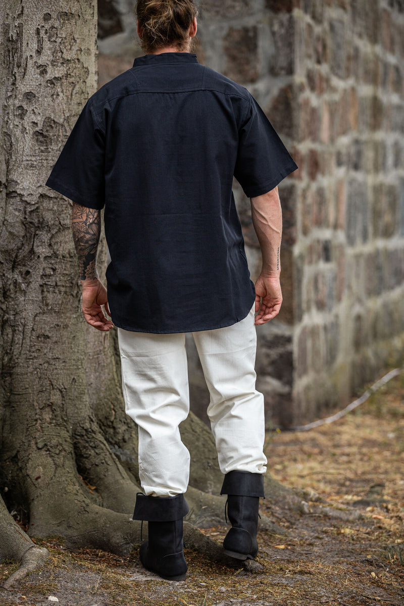 Middeleeuws hemd met korte mouwen, zwart