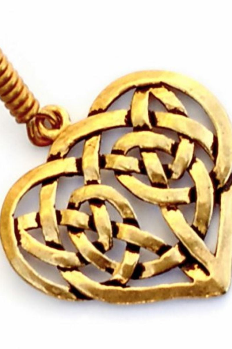Oorbellen met Keltisch hart, brons