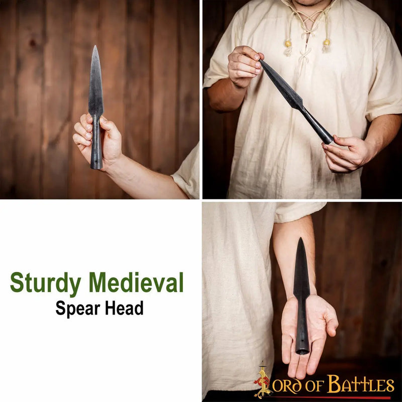 Vroeg-Middeleeuwse speerpunt met schouders, gebronsd, semi-scherp