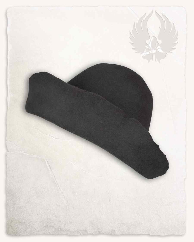 Medieval felt hat Bruno, gray, wool mix