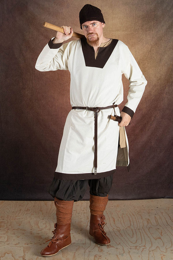 (Vroeg)middeleeuwse tuniek Clovis, naturel-bruin