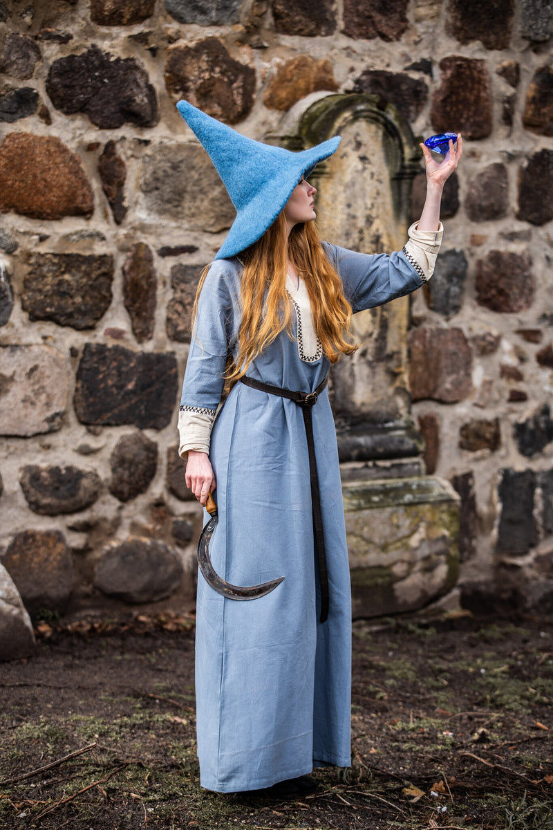 Heksenhoed lichtblauw, wolmix