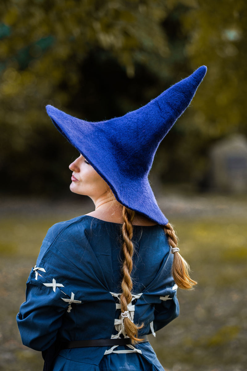 Heksenhoed, wolvilt, blauw