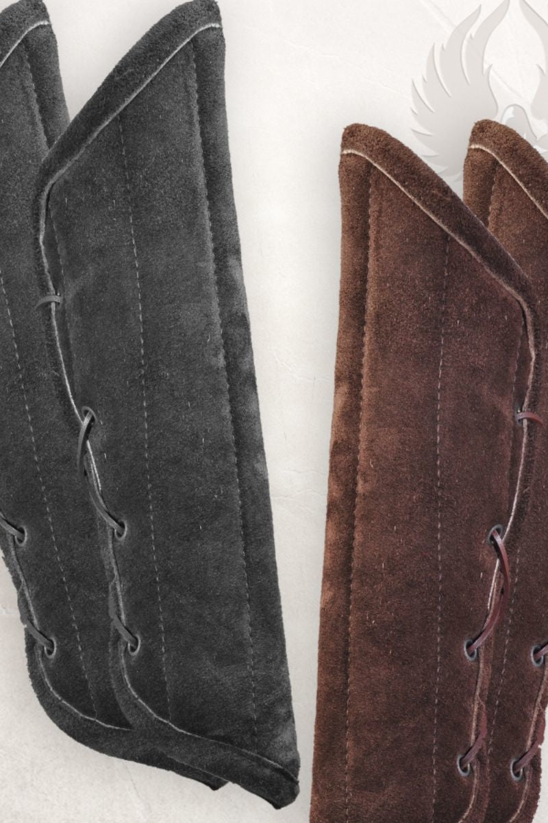 Gambeson arm protectors Leopold suede leather brown