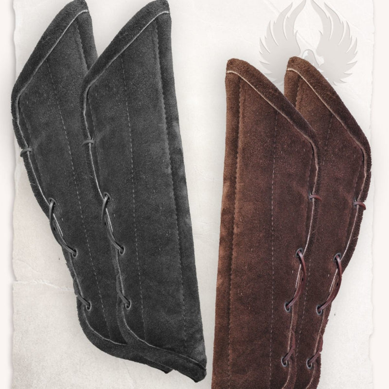 Gambeson arm protectors Leopold suede leather brown