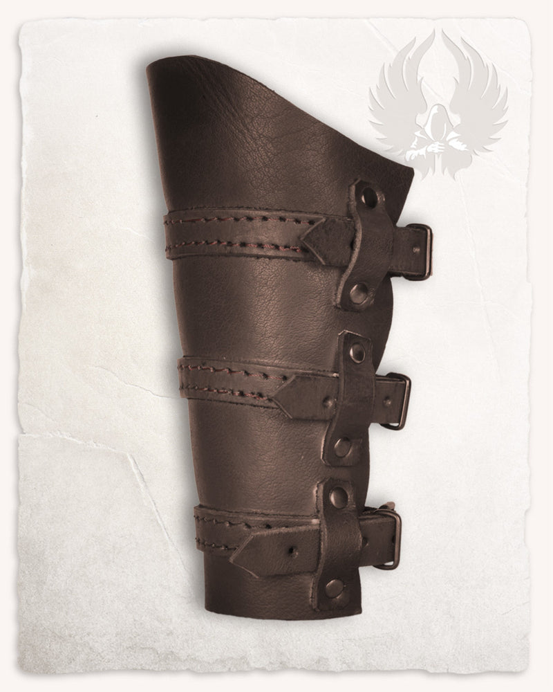 Leren bracers, onderarmbeschermers Simon, bruin