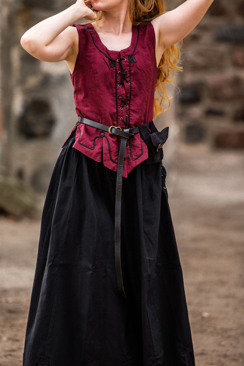 Zwarte leren riem 2 cm