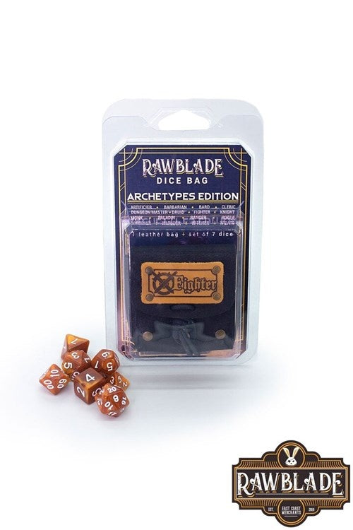 Dice bag met set dobbelstenen Fighter