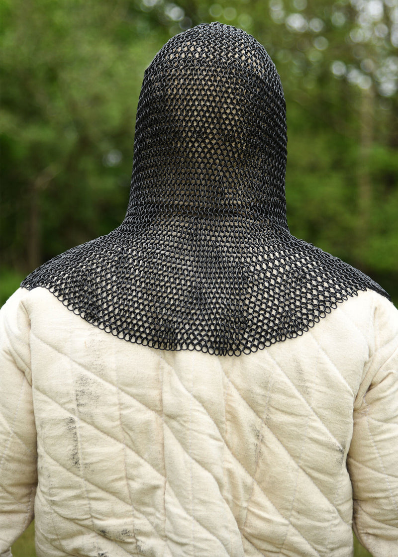 Maliën coif met vierkanten ventail, gebronsd, 8 mm