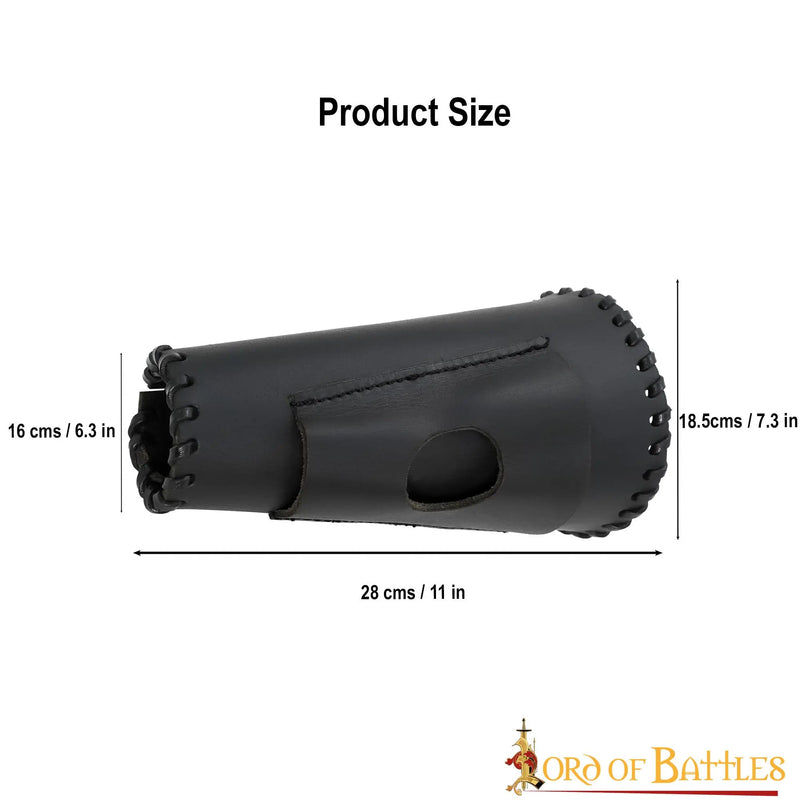 Lederarmarm mit Messerhalter, schwarz