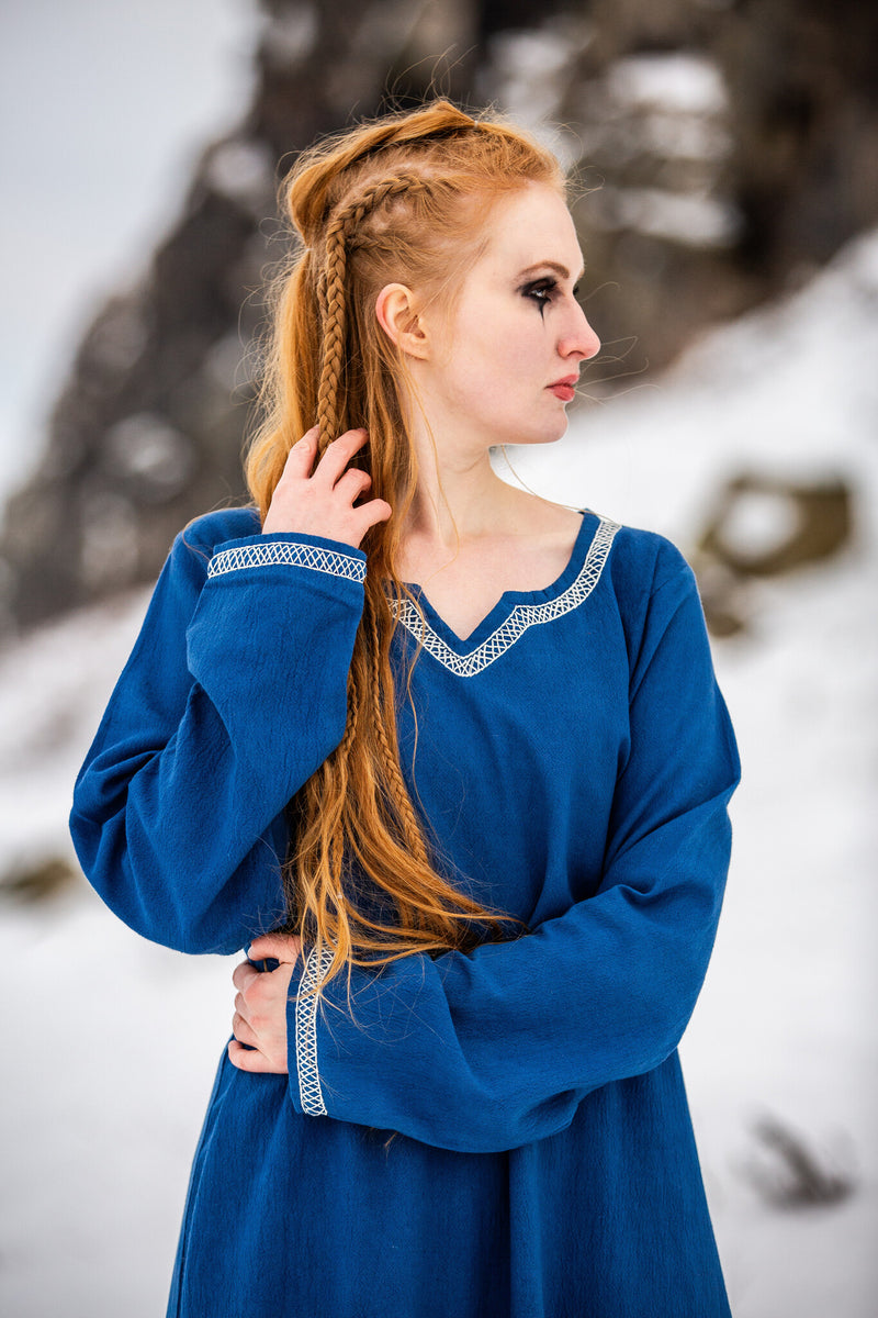 Prima medievale vestito Aelswith, blu 