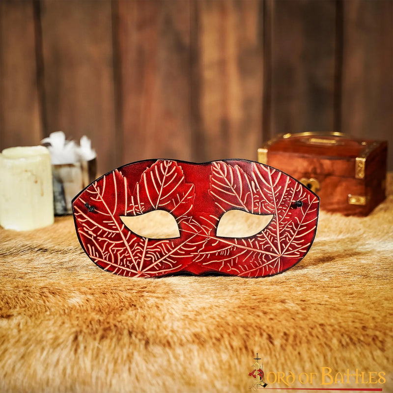 Leren masker Nessa, rood