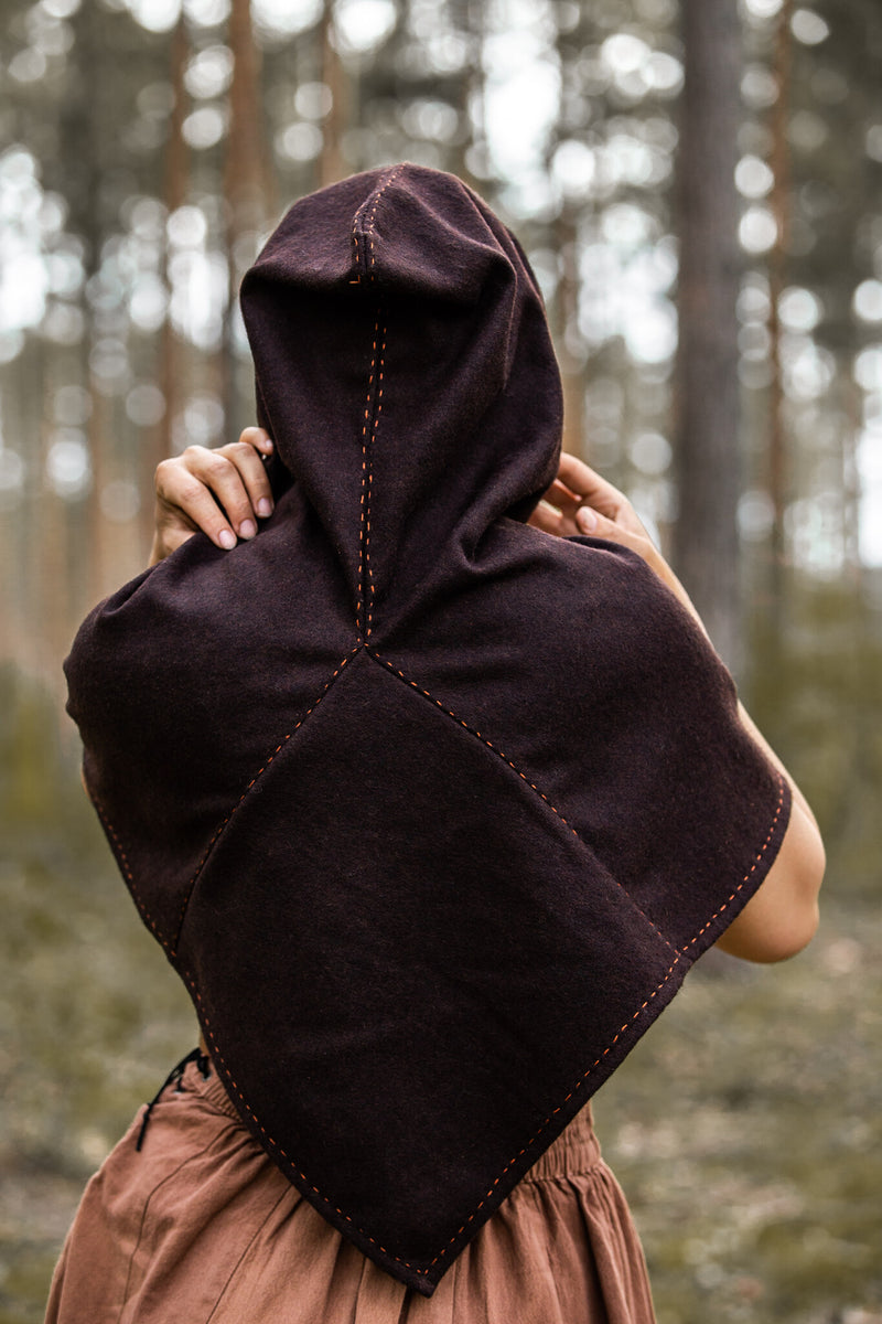 Skjoldehamm chaperon Halfdan, brun, mélange de laine 