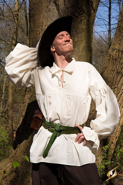 Piratenskjorta Jack, naturlig 