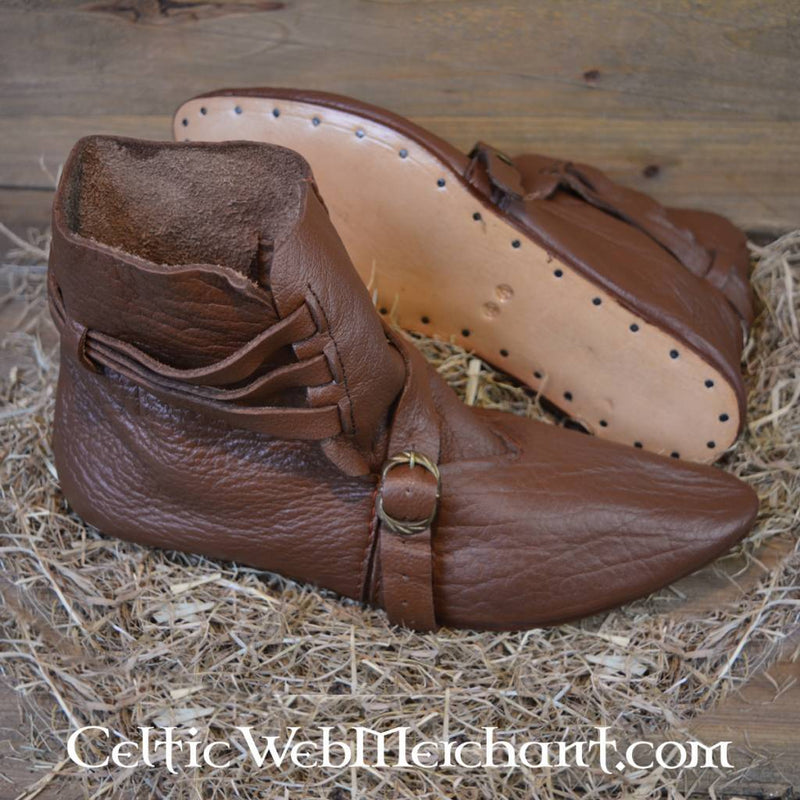 Scandinave bottines, 1300-1400, brun 