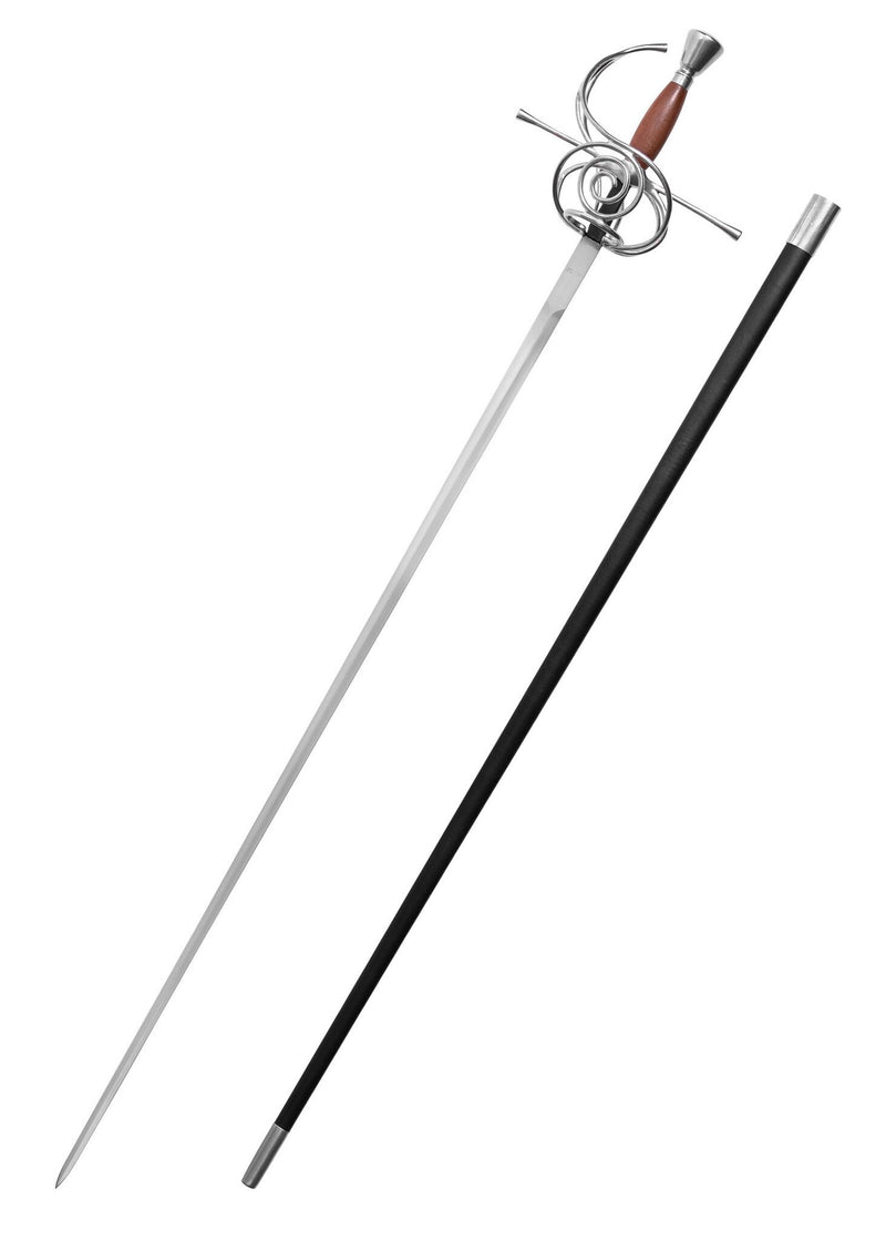Duitse rapier met gedraaide mand, scherp