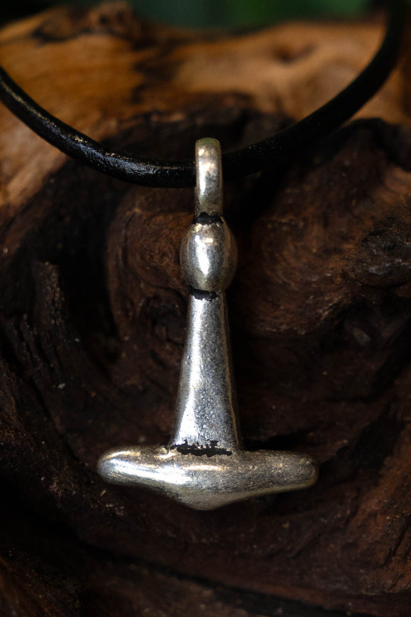 Haithabu Thor's hammer, silvered bronze