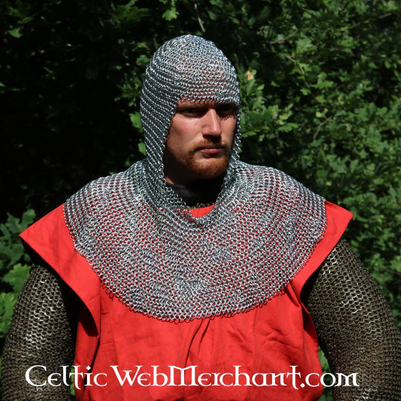 Chainmail coif, mild steel, butted, 8 mm