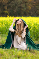 Broderie manteau Lyra, vert, mélange de laine 