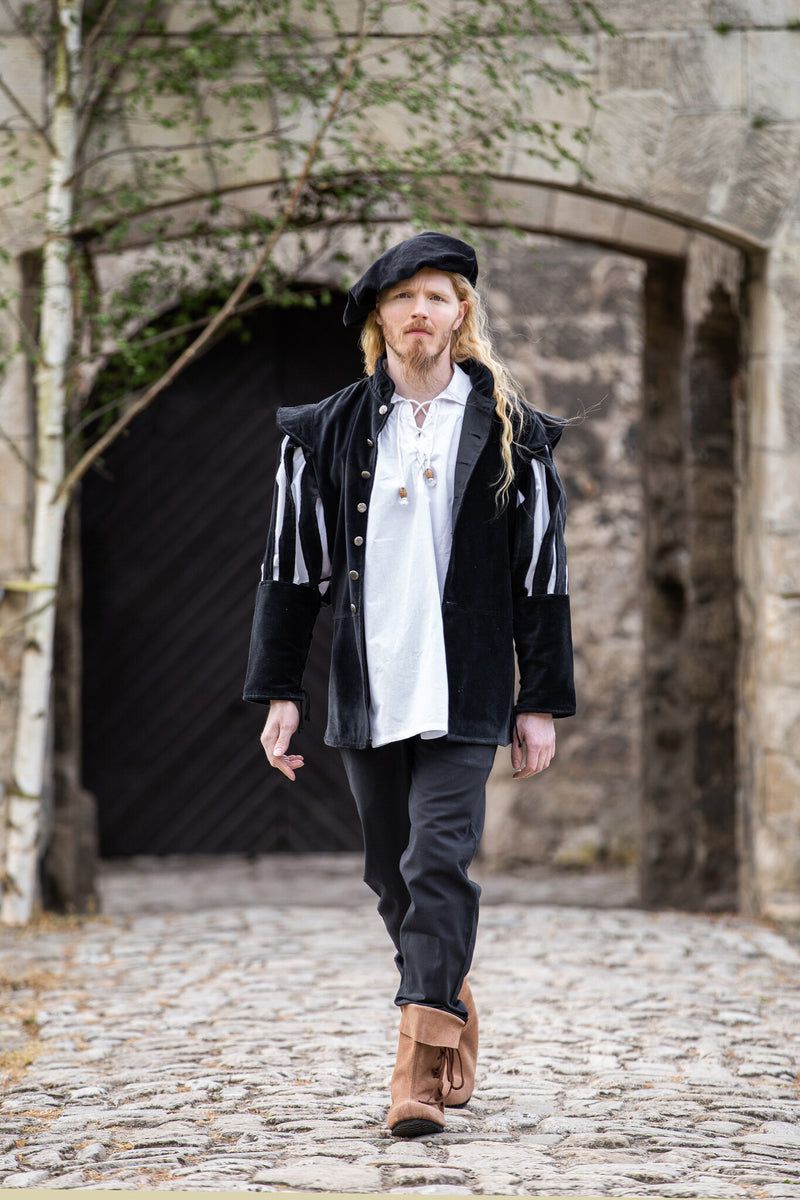 Doublet met open mouwen, zwart