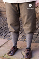 Viking trousers herringbone motif Tilda, olive-grey, wool mix